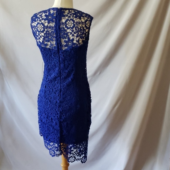 New Bebe Blue lace dress - Picture 3 of 5